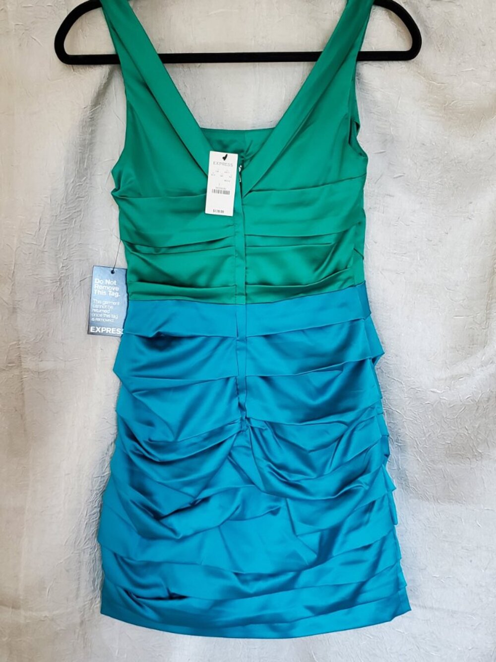 Express Rushed Mini Silk Dress - Picture 4 of 8
